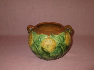 Roseville Pottery Arts & Crafts Sunflower Handled Vase 213 - 4 1930 4 1/4 "