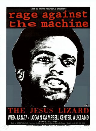 & Signed Rage Against The Machine Huey Newton Taz Poster Set