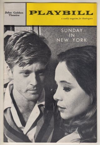 Robert Redford " Sunday In York " Playbill 1962 Broadway
