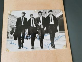 The Beatles Autographs On Promo Card With Letter Of Authentication Christie 