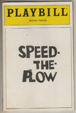 Madonna " Speed - The - Plow " 1988 Playbill Joe Mantegna & Ron Silver