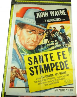 Santa Fe Stampede Movie Poster,  1938,
