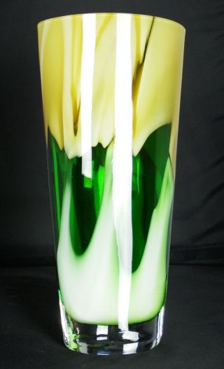 Waterford Crystal Evolution Art Glass Peridot Whisper 13 " Vase