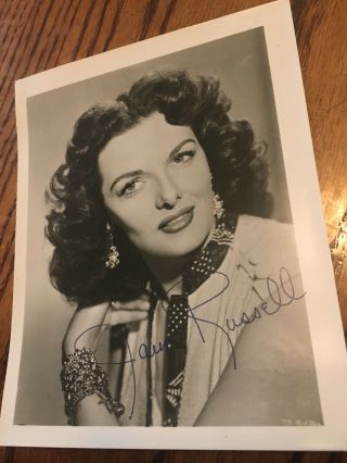 Movie Star Actress Jane Russell Autographed Photo 4x5 Vintage