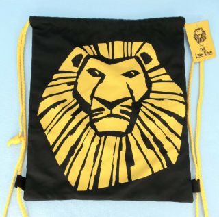 Disney The Lion King Broadway Musical Drawstring Backpack Bag Gym Tote Rare Nwt