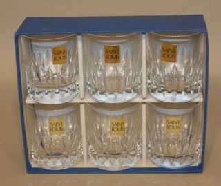 6 Saint Louis Cristal France Crystal Cut Glass Shot Old Fashion Glasses
