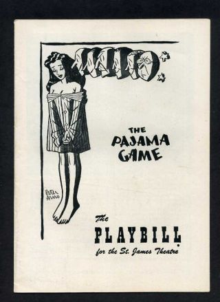 The Pajama Game Playbill Week Of June 11 1956 John Raitt / Julie Wilson