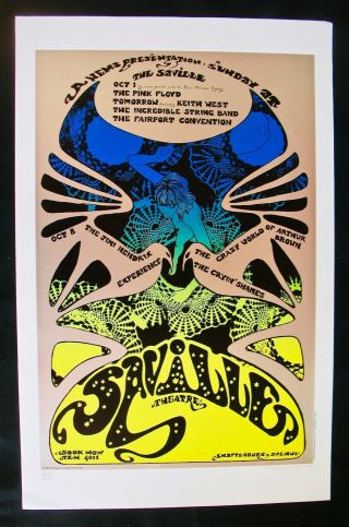 Hapshash And The Coloured Coat Jimi Hendrix Pink Floyd Saville Theatre Poster