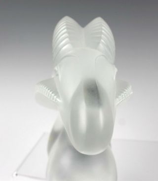 LALIQUE France Art Glass Crystal Deco Stylized Rams Head Aries Sculpture NR GIS 6