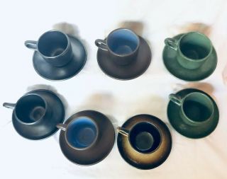 Extremely Rare Heath Ceramics Multi - Color Demitasse Set c.  1950 - 1960 2