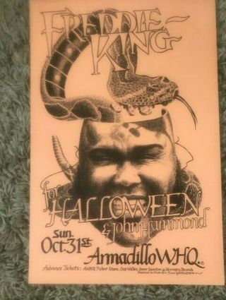 Freddie King John Hammond 1976 Armadillo Concert Poster Austin Tx Awhq Halloween