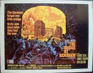 Bridge At Remagen Half Sheet Movie Poster 22x28 Ww2 George Segal 1969 Rolled