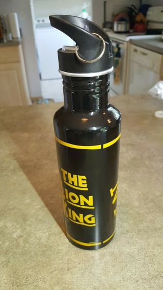 Disneys Lion King On Broadway Show Tour Black Yellow Aluminum Water Bottle Nwot