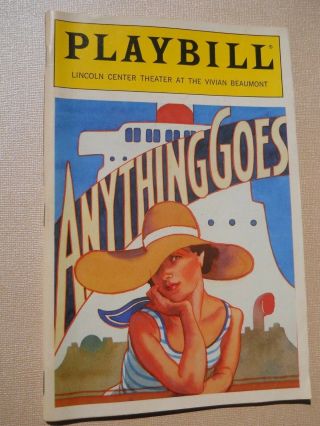 February 1989 - Lincoln Center Playbill - Anything Goes - Patti Lupone