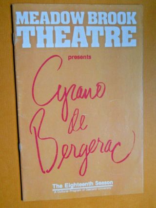 1985 - 86 - The Meadow Brook Theatre Program - Cyrano De Bergerac