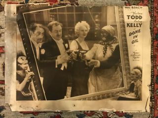 Done In Oil 1934 Mgm 11x14 " Short Lobby Card Patsy Kelly Thelma Todd Leo White