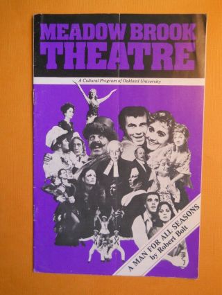 1981 - 82 - Meadow Brook Theatre Program - A Man For All Seasons