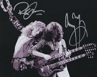Jimmy Page - Robert Plant - Led Zeppelin - Silver Dual Autographed 8 X 10 W/coa