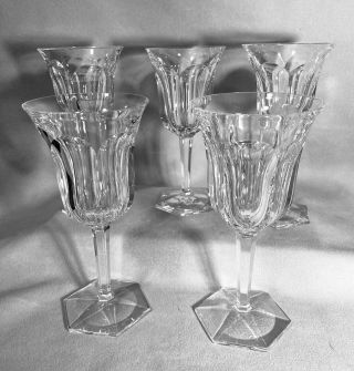 Original/vintage/baccarat Malmaison/5 - 7.  5” Red Wine Crystal Glasses/made France.