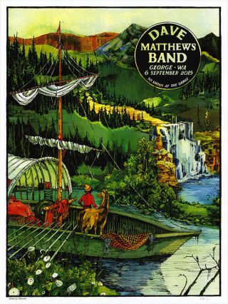 2015 Dave Matthews Band Gorge Night 3 Concert Tour Poster 9/6 /1460 George Land
