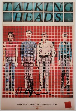 David Byrne Signed More Songs Ad 12x18 Poster Talking Heads Singer Legend Rad