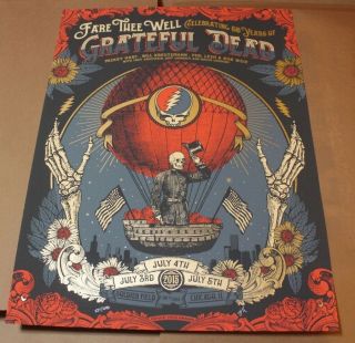 Grateful Dead Poster Fare Thee Well Justin Helton Chicago,  Il 7/3 - 5/2015 S&n Se