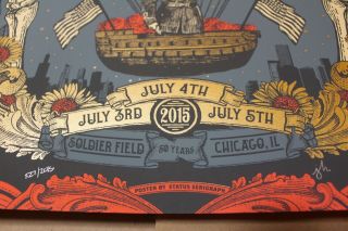 GRATEFUL DEAD POSTER FARE THEE WELL JUSTIN HELTON CHICAGO,  IL 7/3 - 5/2015 S&N SE 4