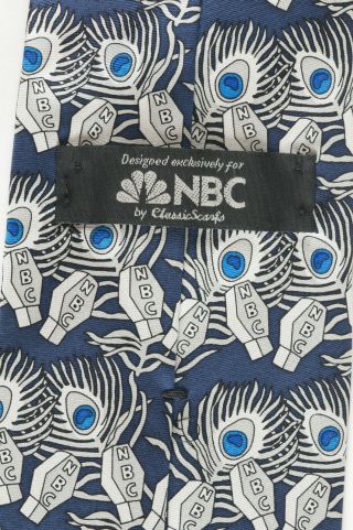 Vintage Nbc National Broadcasting Corporation Mens Silk Tie Microphone Rare