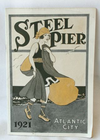 1921 Steel Pier Souvenir Program Guide Book Atlantic City Jersey Advertising