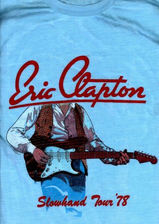 Eric Clapton 1978 Slowhand Tour Medium Vintage Concert Tee T Shirt Tag