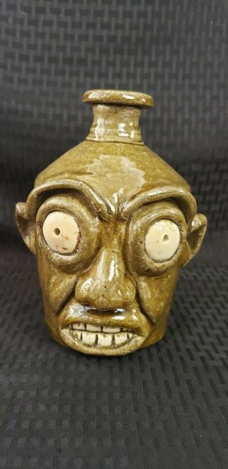 Vintage Gary Dexter Edgefield Pottery Face Jug