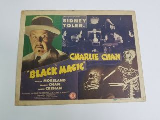 1944 Charlie Chan In Black Magic Lobby Card 11x14 " Sidney Toler Detective Mystey