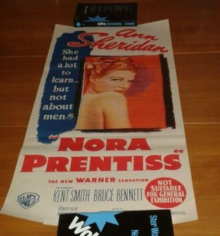 Nora Prentiss Australian Daybill Gorgeous Noir Poster 13 X 30 1947 Stone Litho