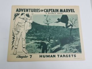 1941 Adventures Of Captain Marvel Serial Lobby Card 11 " X14 " Tom Tyler Superhero