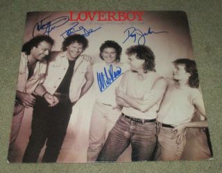 LOVERBOY KEEP IT UP LP RECORD COVER AUTOGRAPHED BY 4 MEMBERS (PROOF) MIKE RENO,  3 6