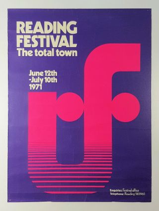 Reading Festival Of Arts 1971 Uk Promotional Poster Genesis Wishbone Ash