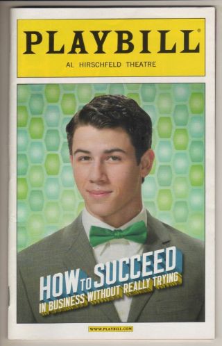 Nick Jonas & Beau Bridges " How To Succeed.  " Playbill 2012 Michael Urie