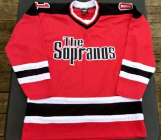 Hbo Exclusive Merchandise The Sopranos Red Black Hockey Jersey Men 