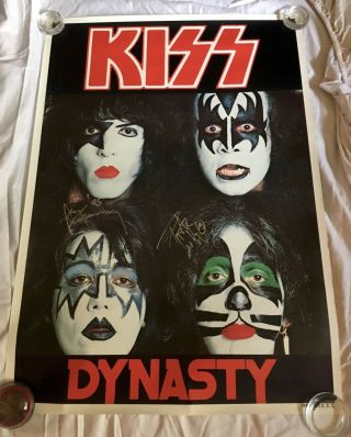 Kiss Dynasty Poster Signed Ace Frehley,  Peter Criss
