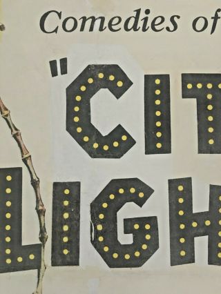 CITY LIGHTS (1931) Charlie Chaplin Linen - Backed 1 - Sht Poster Silent Film Comedy 3