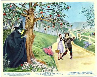 The Wizard Of Oz Rare Lobby Card Judy Garland Wicked Witch Scarecrow