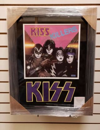 Kiss Autographed Framed & Matted 19x24 Killers Album W/coa