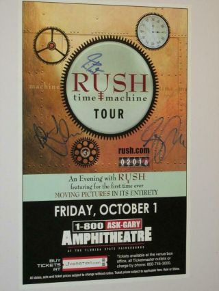 Rush - Hand Signed - " Time Machine " Venue Poster -