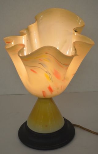 Vintage Murano Art Glass Handkerchief Lamp In Yellow