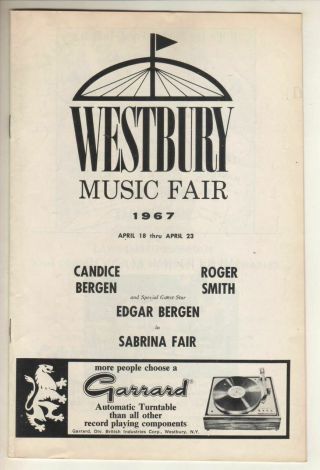 Candice Bergen & Roger Smith " Sabrina Fair " Playbill 1967 Edgar Bergen