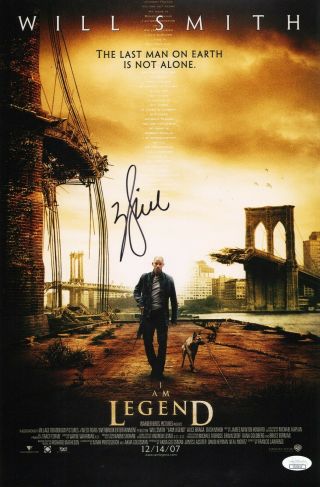 Will Smith Authentic Hand - Signed " I Am Legend " 11x17 Photo (jsa)