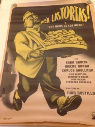 Ernesto Garcia Cabral Aca Las Tortas Mexican Movie Poster 1951