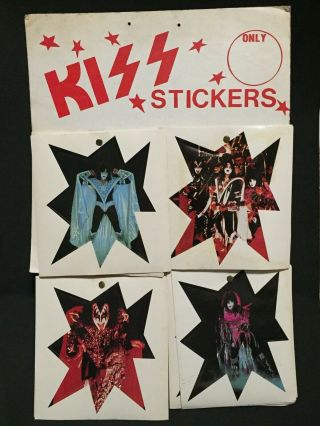 Rare 1980 Kiss Australian Sticker Display W/ 25 Stickers