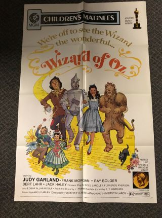 1972 Wizard Of Oz One Sheet Movie Poster