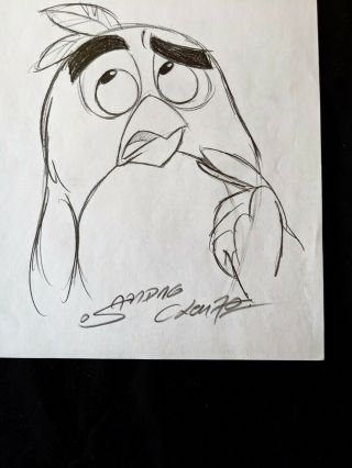 ANGRY BIRDS MOVIE Hand Drawn SANDRO CLUEZO SIGNED Red Concept Art 2